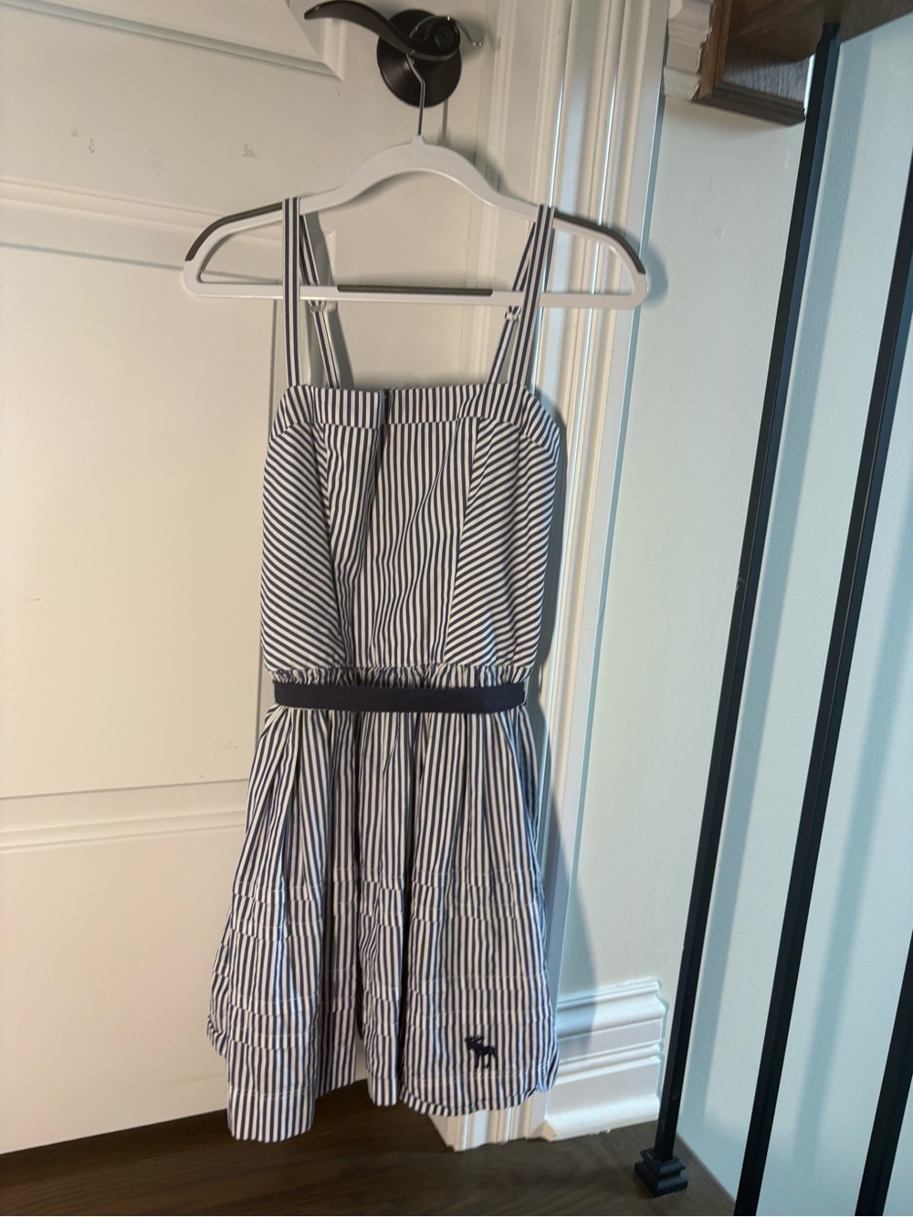 abercrombie kids Navy and White Striped Sundress